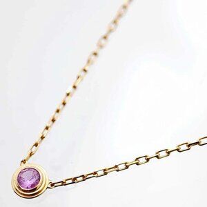 Cartier Pink Sapphire Diamants Legers Necklace 16" 18k Pink Gold Auth D-3359